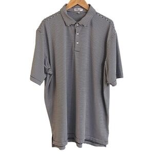 Peter Millar Summer Comfort Men's Navy Striped Performance Golf‎ Tennis Polo XXL